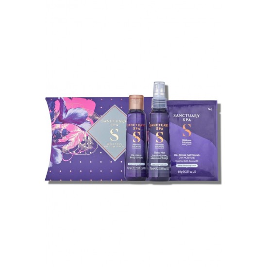 Sanctuary Spa Wellness Pillow Pack, Sleep Mist, Body Lotion & Salt Scrub