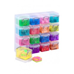 Really Useful Box Organiser, 16 x 0.3 Litre Storage Boxes in a Clear Plastic Organiser and Assorted Coloured Boxes