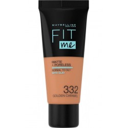 Maybelline Fit Me Foundation, Matte & Poreless Foundation - 332 Golden Caramel