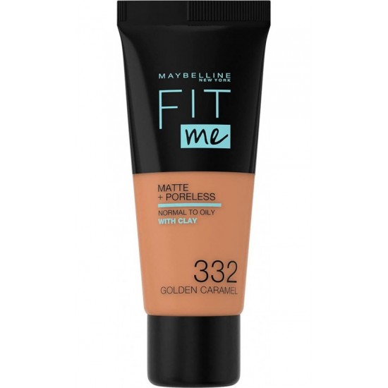 Maybelline Fit Me Foundation, Matte & Poreless Foundation - 332 Golden Caramel