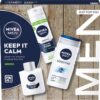 NIVEA MEN Keep It Calm Gift Set (3 Products), Men's Skincare Gift Set for Sensitive Skin with Shower Gel, Shaving Foam, and Post Shave Balm