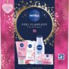 NIVEA Feel Flawless Gift Set (4 Products), Women's Gift Set with Skincare Essentials, Includes Body Lotion, Face Mask, Face Wash, and Day Cream